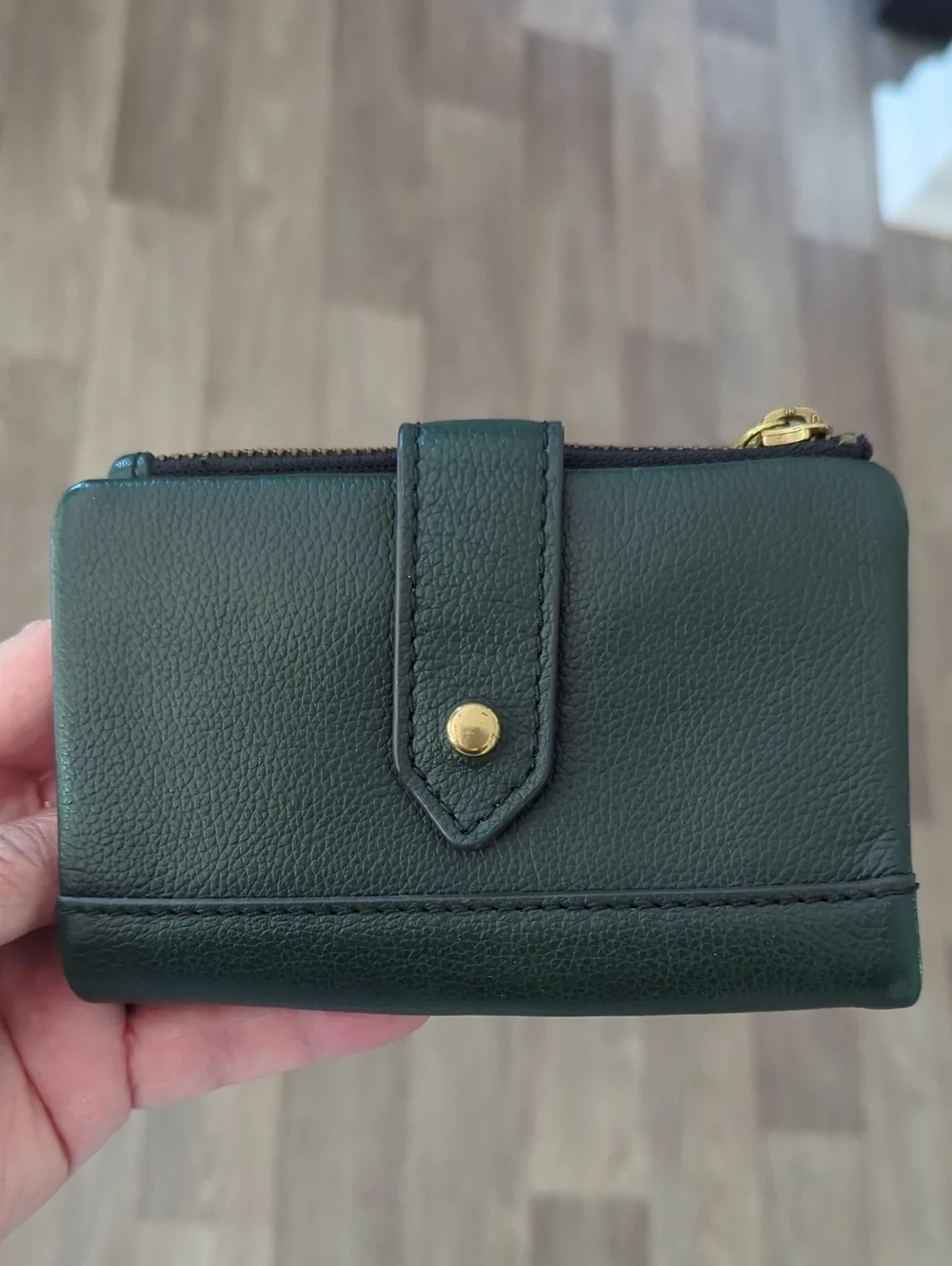 Fossil Green Leather Lanie Multifunction Bifold Wallet